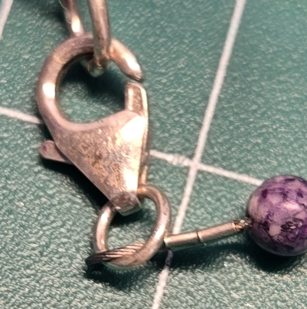 Elegant Dyed Glass Purple Beaded Necklace - Picture 7 of 11